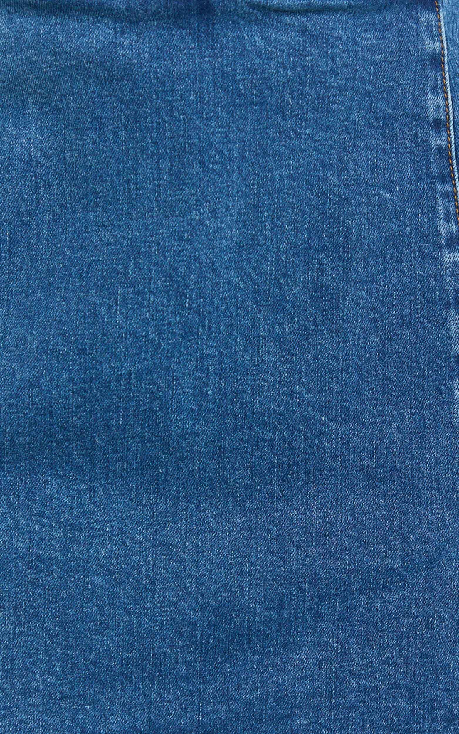 Peters Skort - Fitted Side Split Mini Skort in Mid Blue Wash