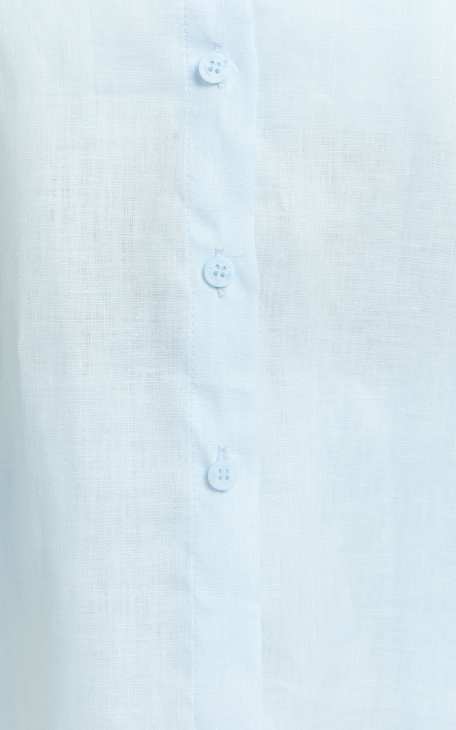 Ramona Top - Linen Short Sleeve Shirt in Pale Blue