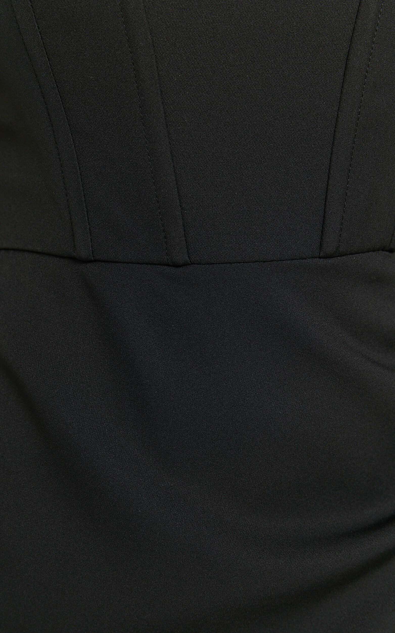 Bonne Mini Dress - Strapless Corset Side Split Dress in Black