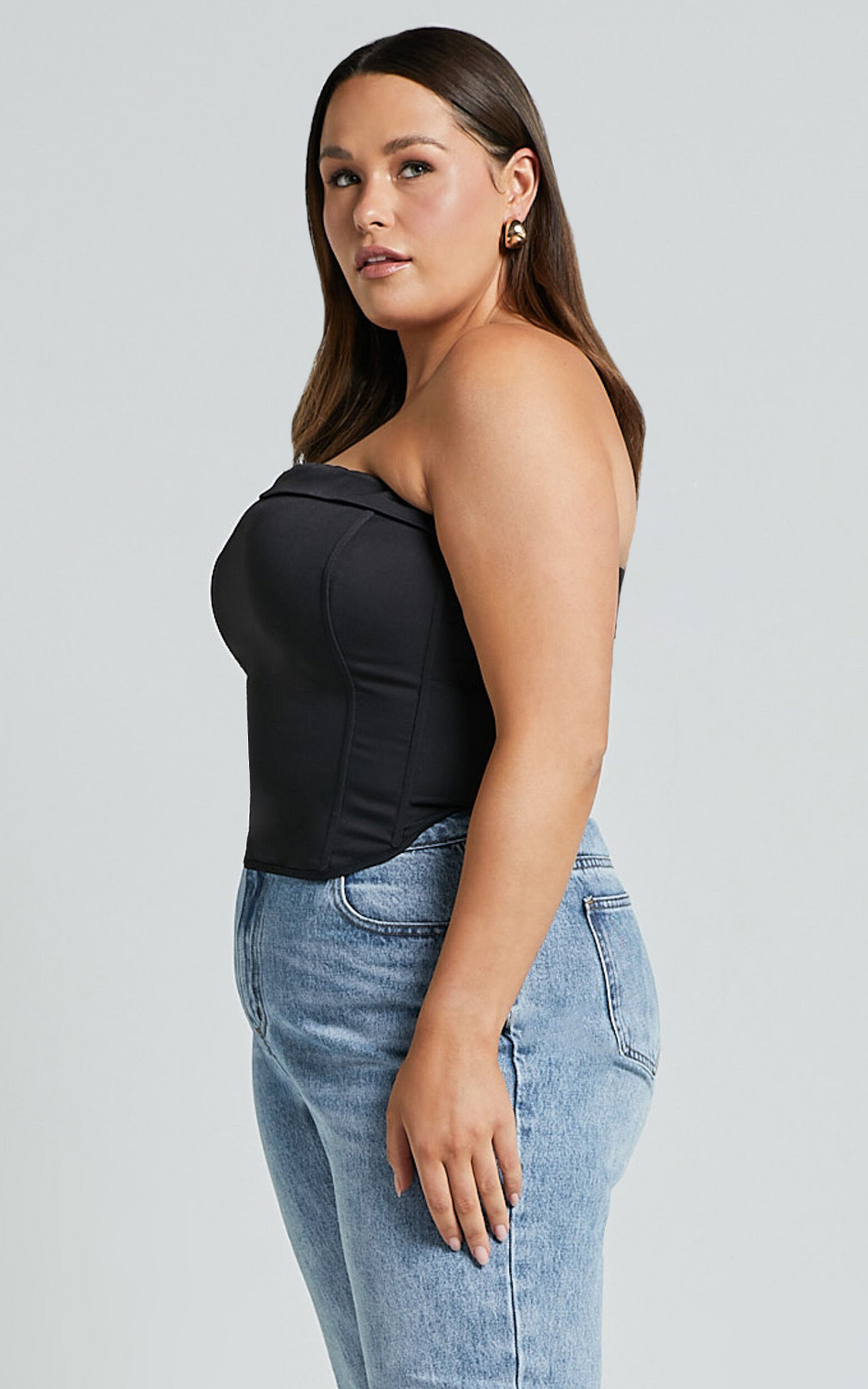 Vaira Top - Strapless Corset Top in Black