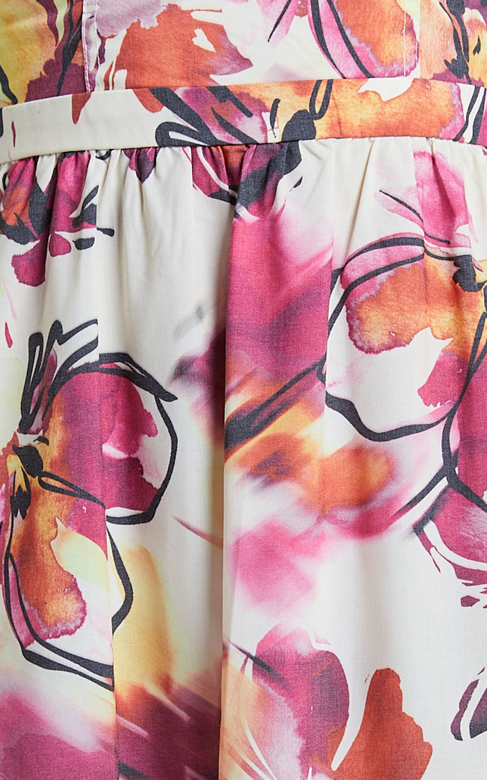 Adara Midi Dress - Strappy Bustier Dress in Dahlia Dusk Floral