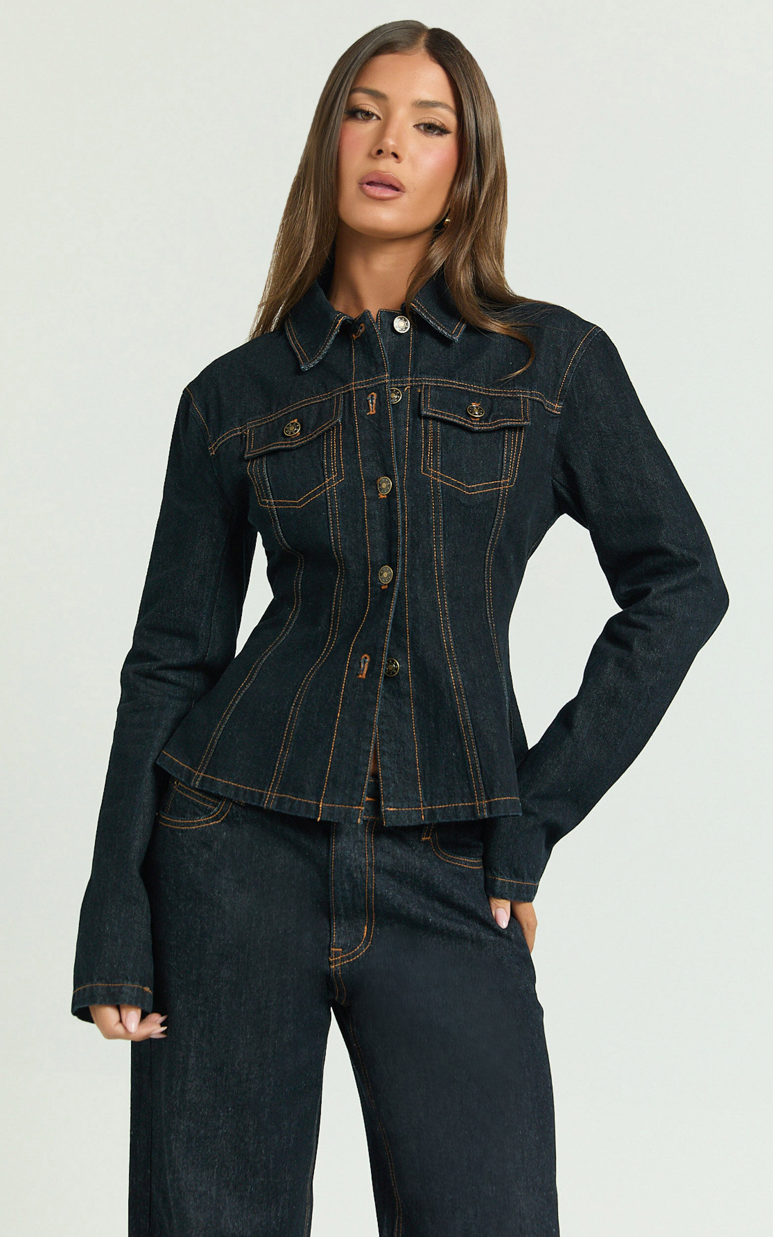 Lioness - Rider Denim Jacket in Dark Denim