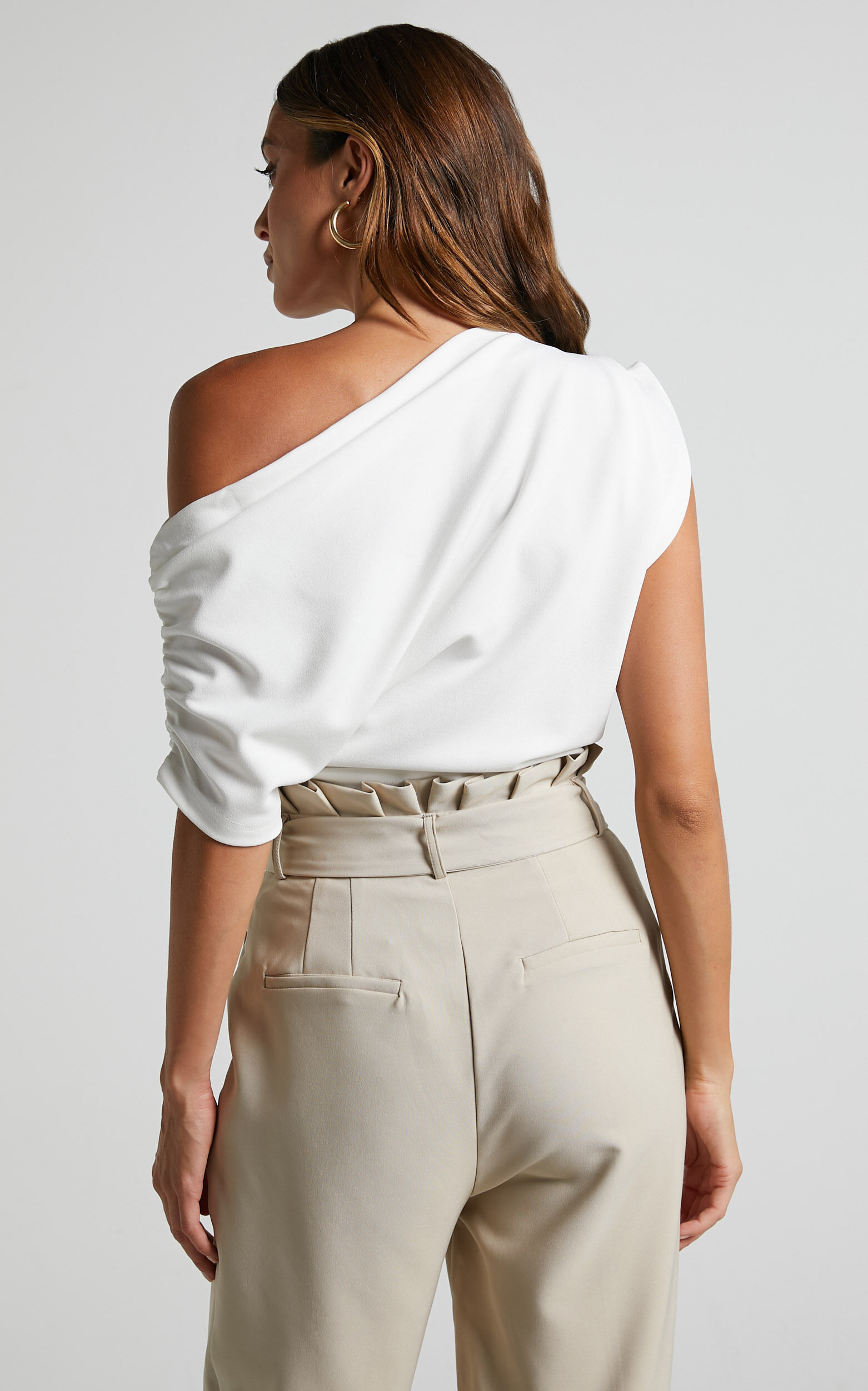 Nalfie Top - Asymmetrical Top in White