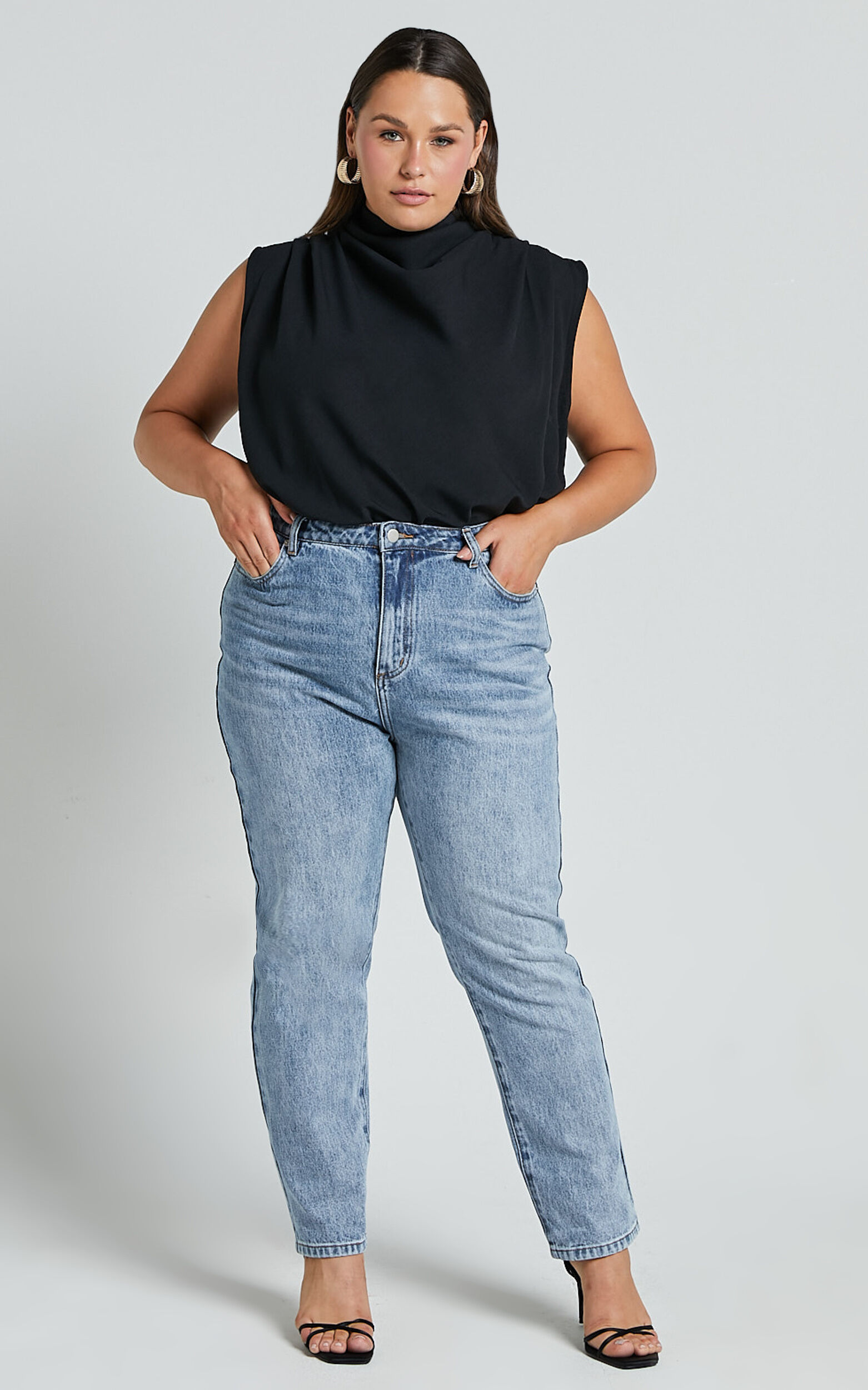 Arianae Top - High Neck Top in Black