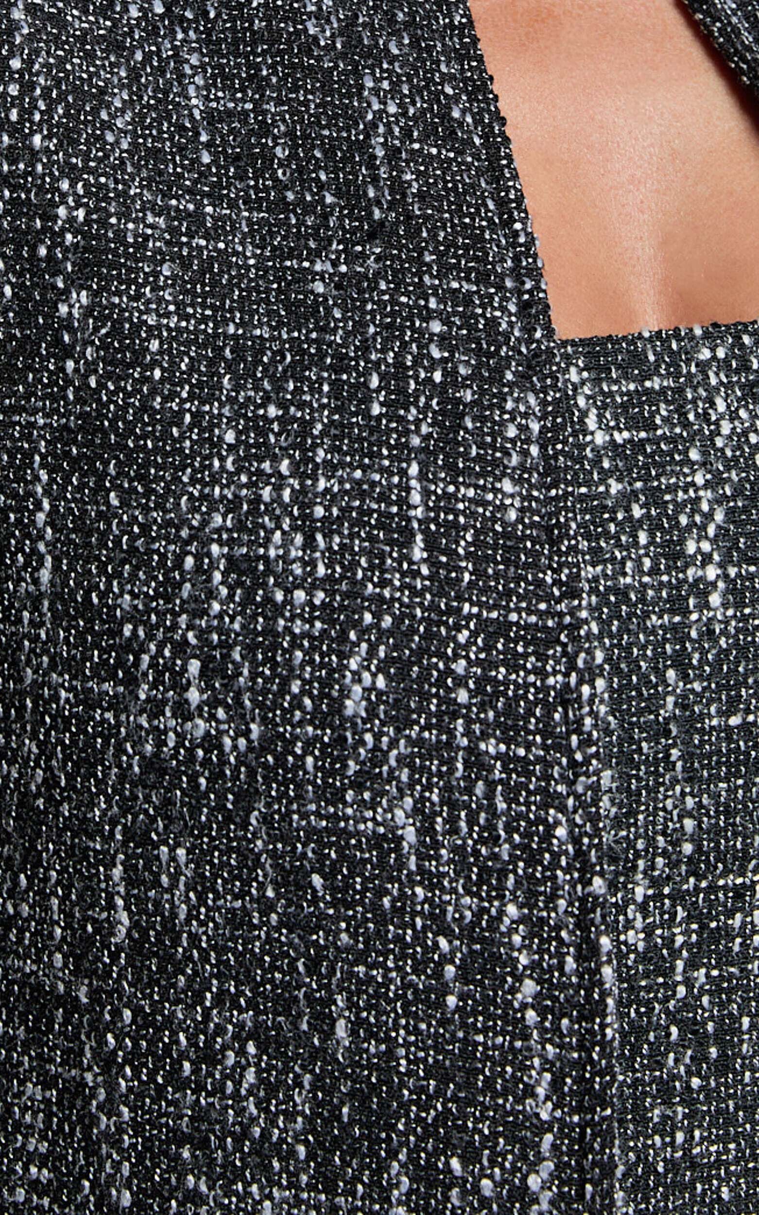 Olympia Jacket - Long Sleeve Boucle Jacket in Black