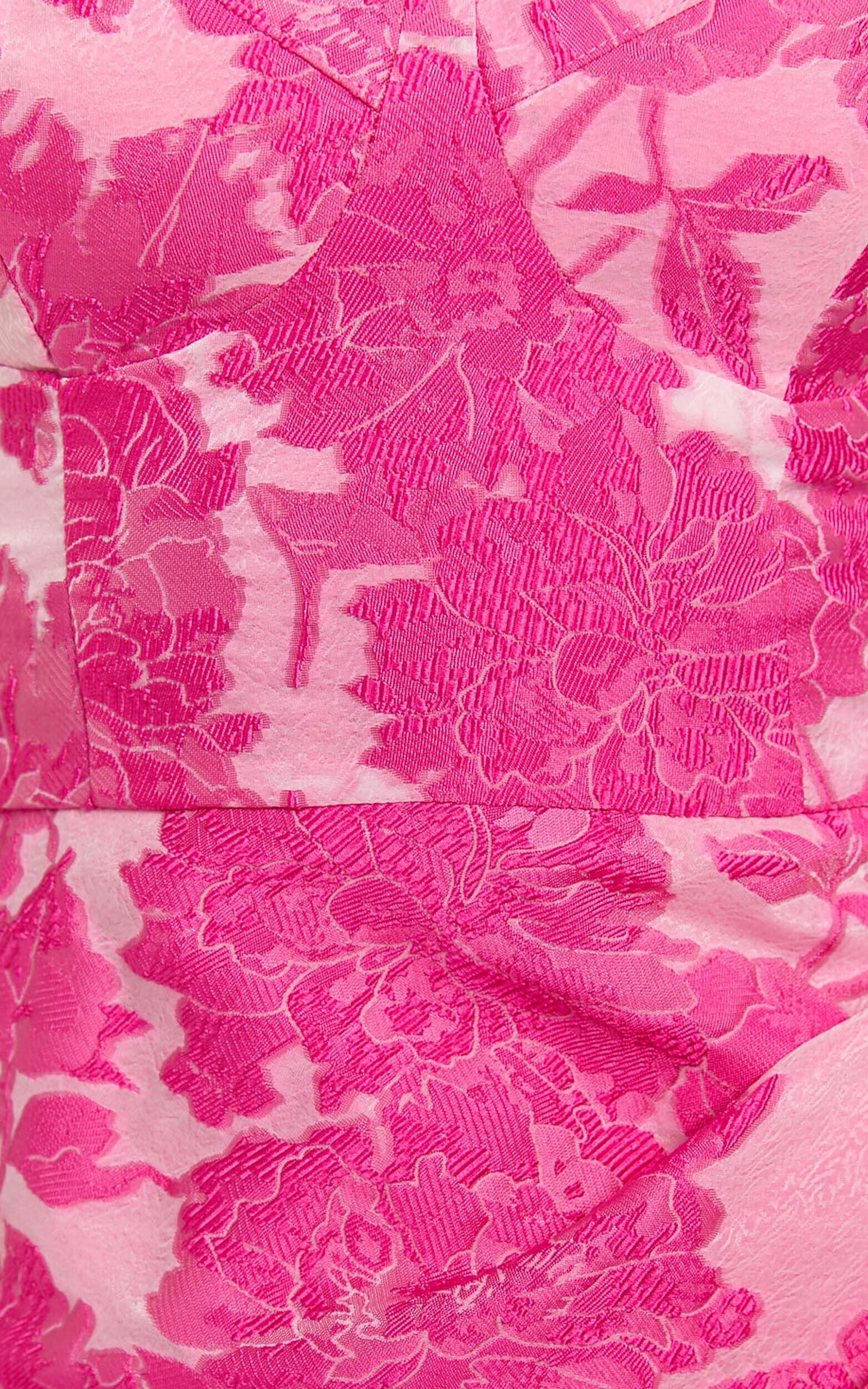 Alvera Midi Dress - Bustier Brailey Jacquard Midi Dress in Pink