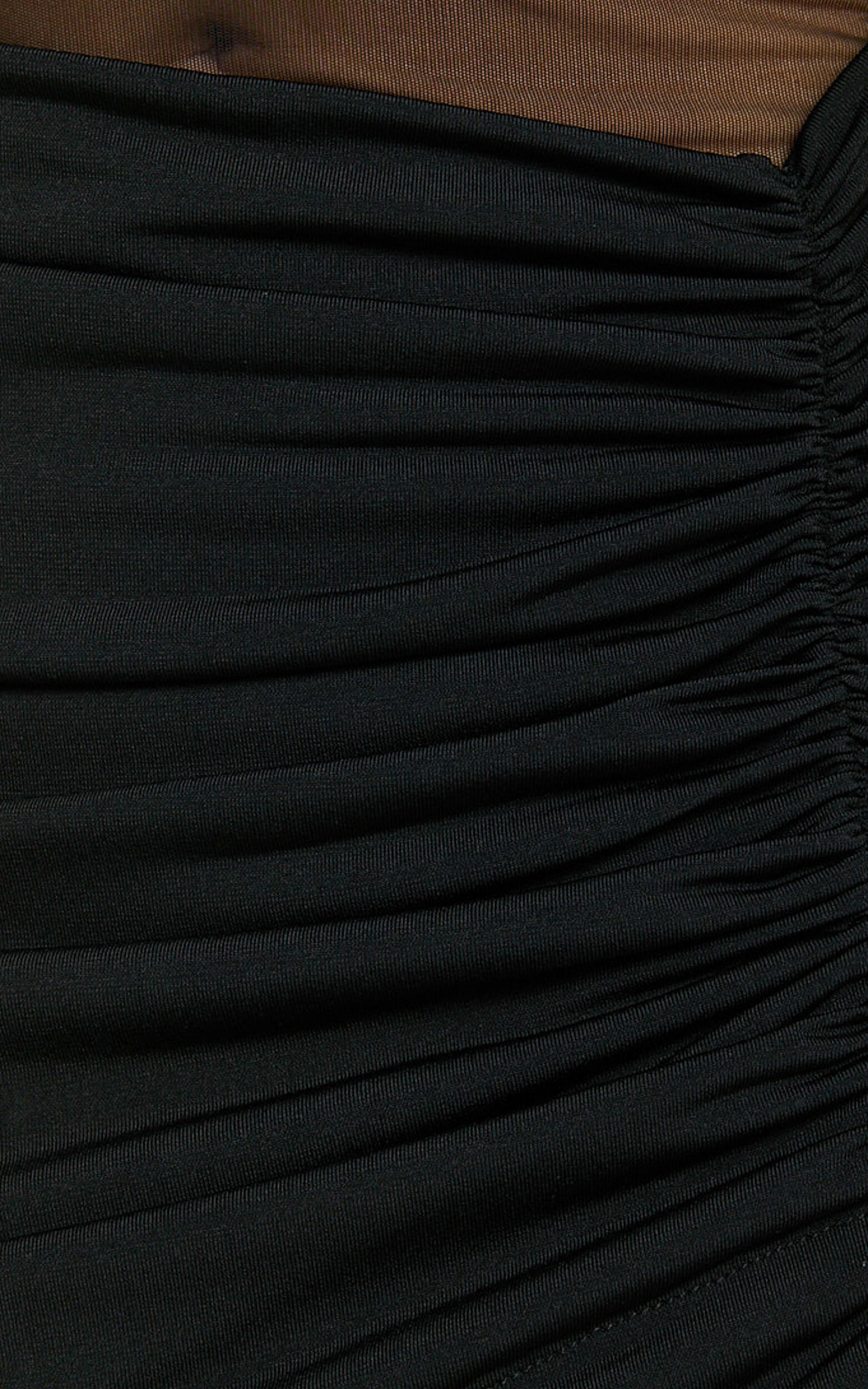 Zoe Maxi Dress - Strapless Mesh Bodycon Dress in Black