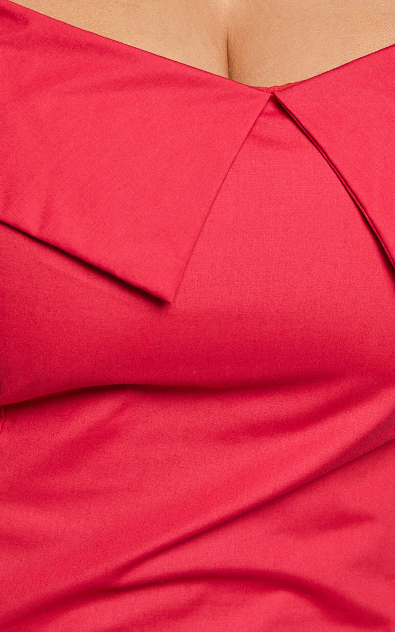 Bea Mini Dress - Off the Shoulder Fit and Flare Dress in Red