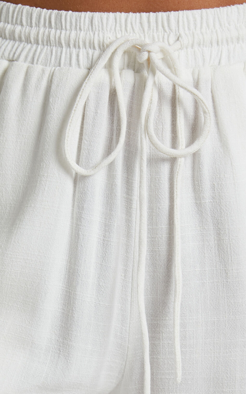 Kala Pants - Mid Waisted Relaxed Elastic Waist Pants in White