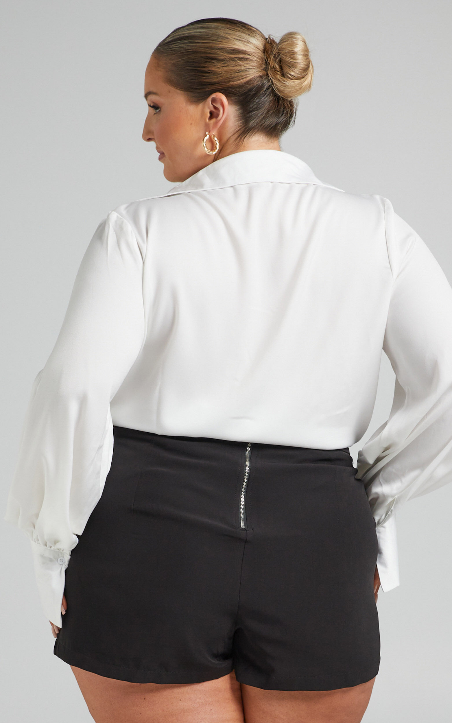 Along The Ride Mini Shorts - Tailored Shorts in Black