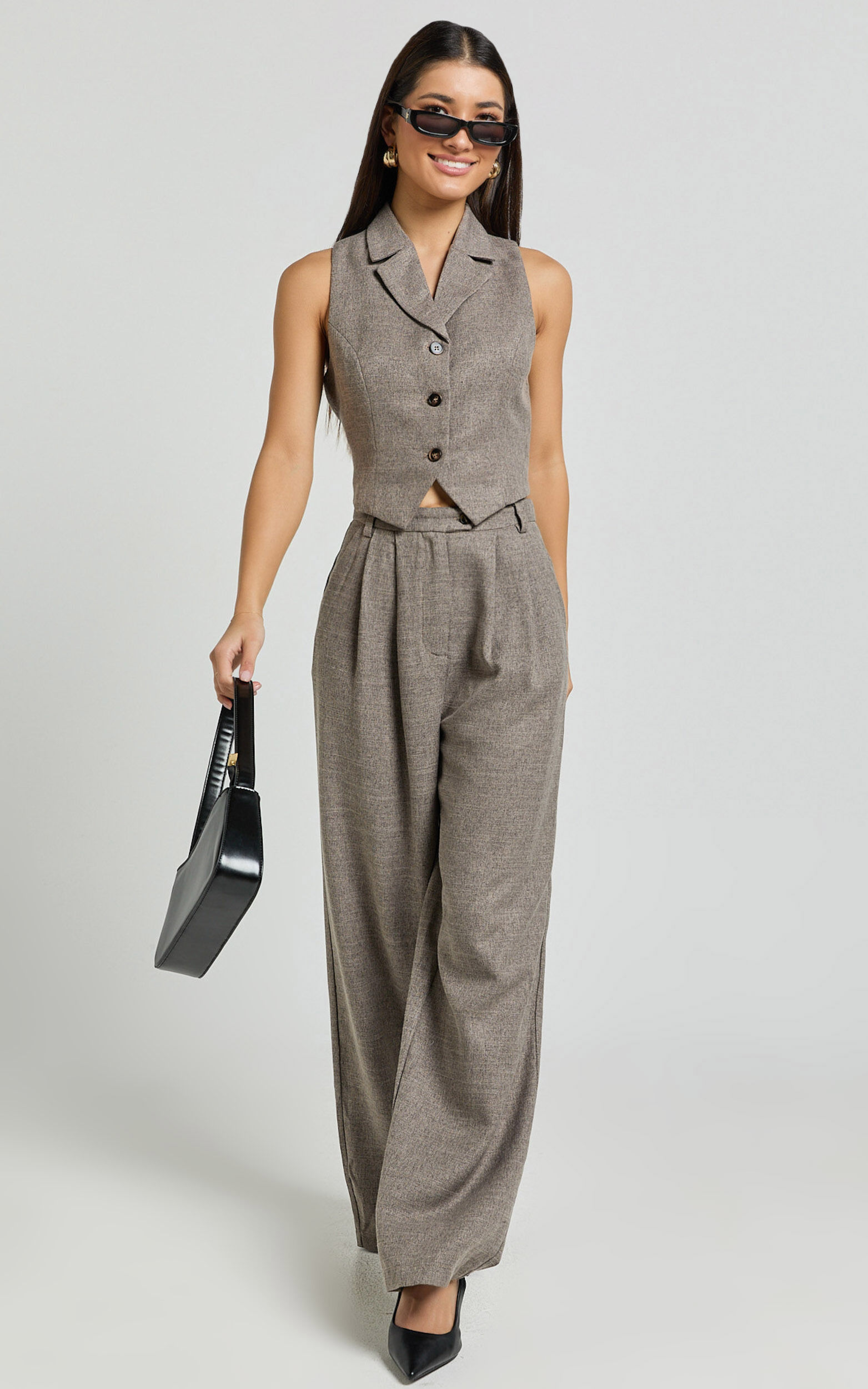 Andie Pants - High Waist Tailored Pants in Grey