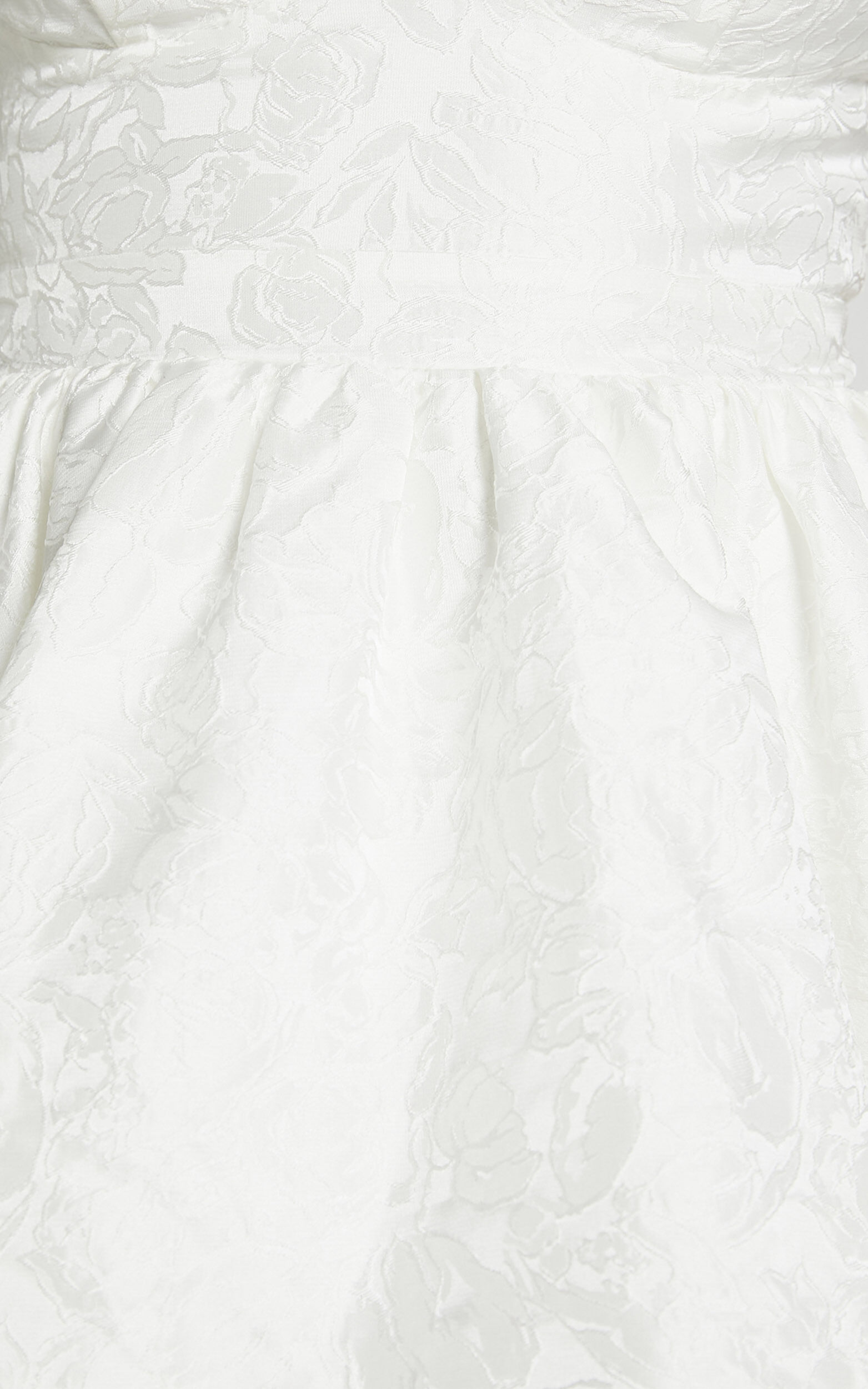 Kena Mini Dress - Jacquard Bustier Dress in White