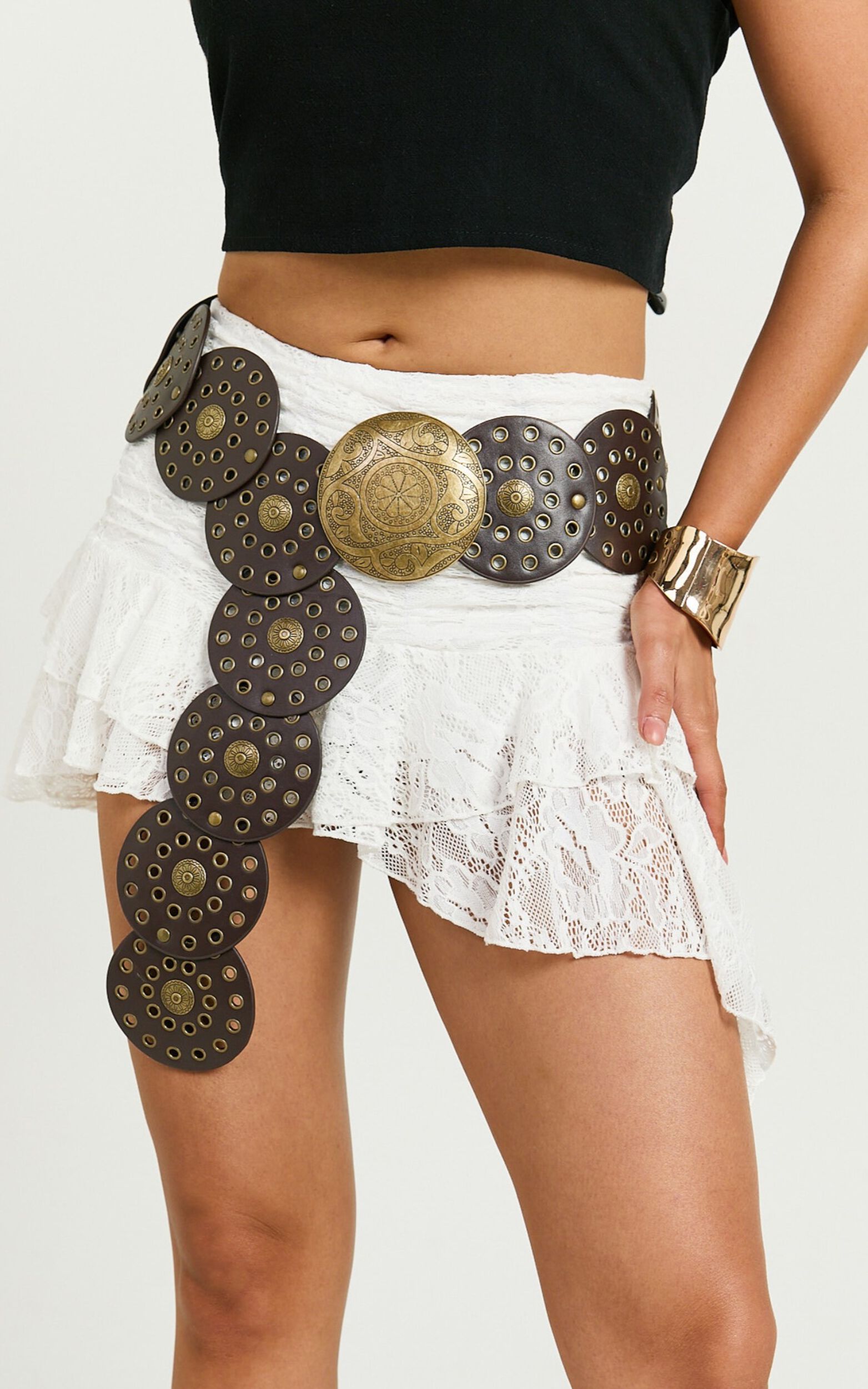 India Chunky Statement Belt in Brown
