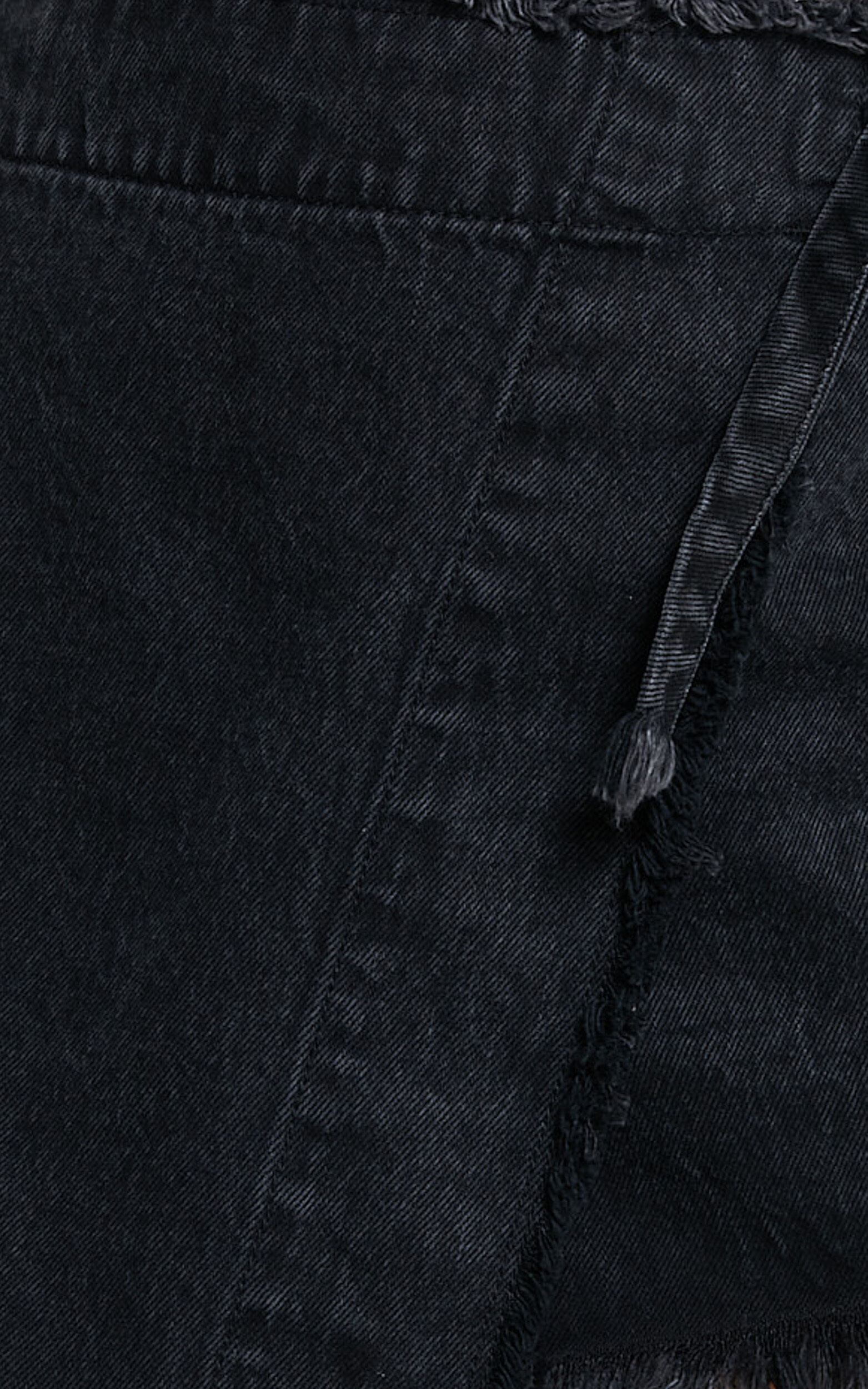 Ellyza Skort - Recycled Cotton Frayed Edge Wrap Denim Skort in Washed Black