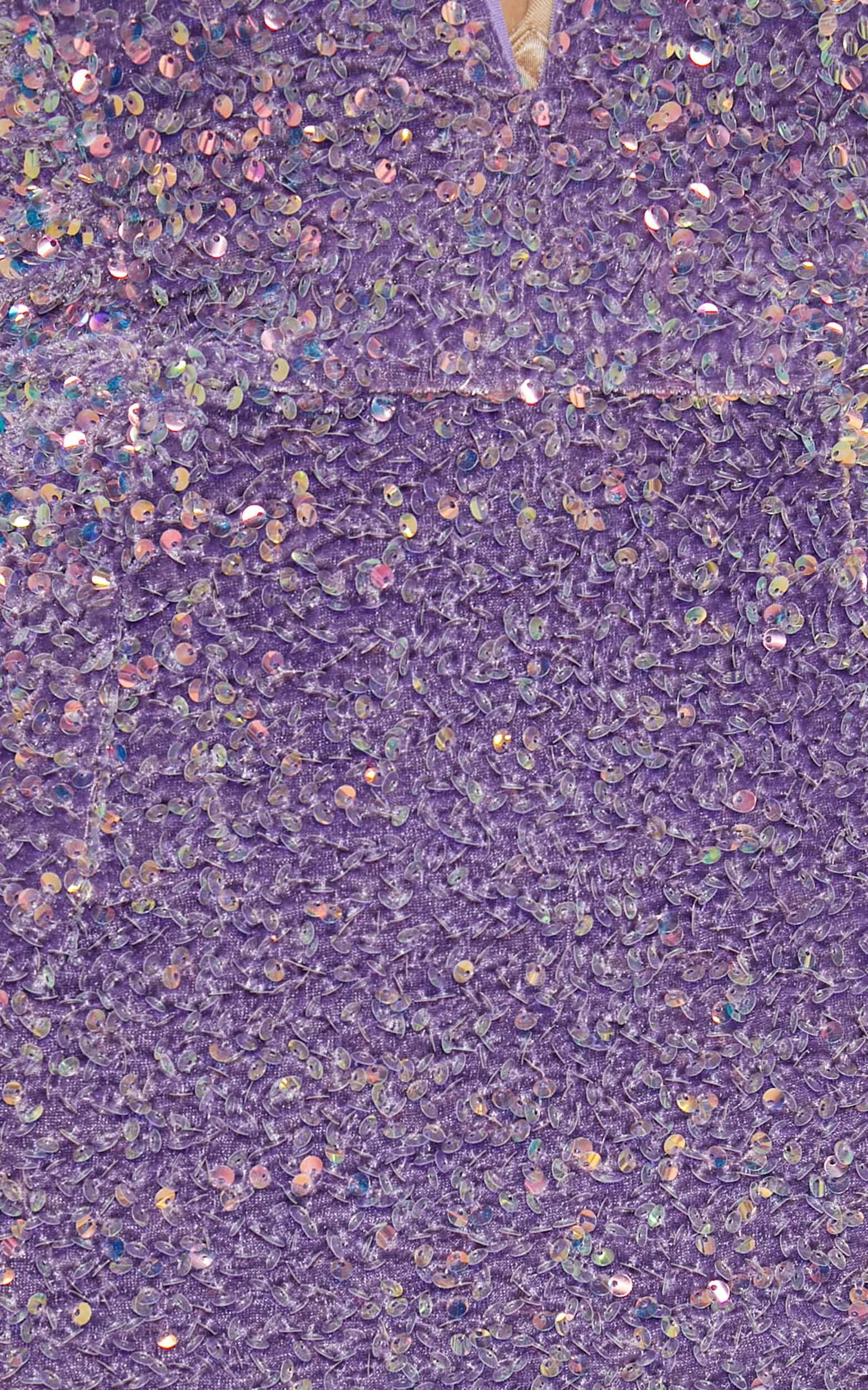 Rayner Midi Dress - V Bar Sequin Bodycon Dress in Lilac