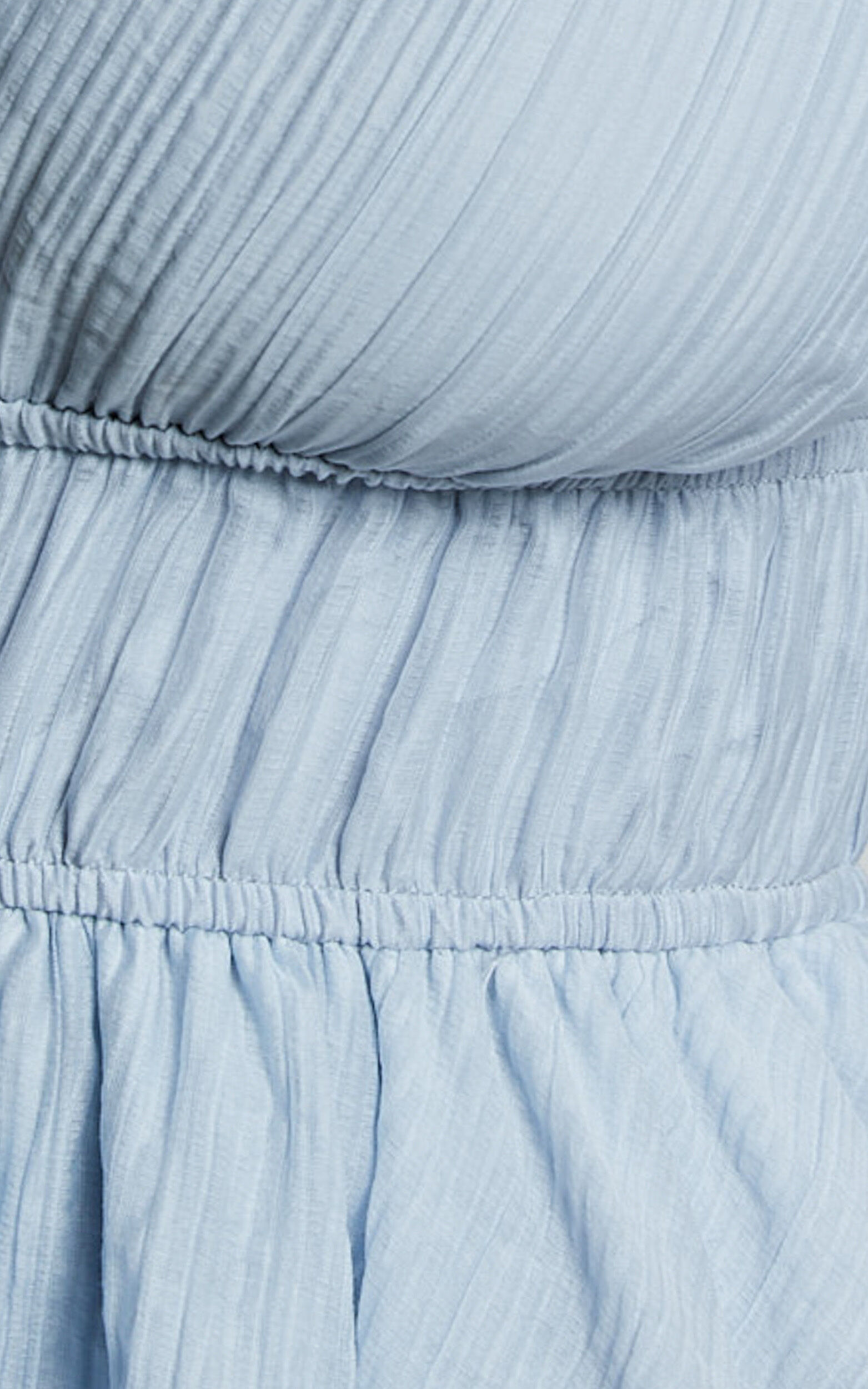 Elbertine Mini Dress - Flutter Sleeve Pleated Dress in Pale Blue